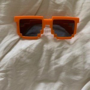 orange minecraft block sunglasses